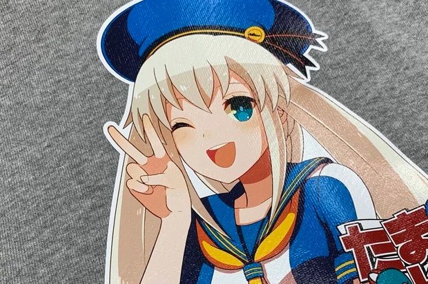 プリントラバーシートで加工されたキャラクター